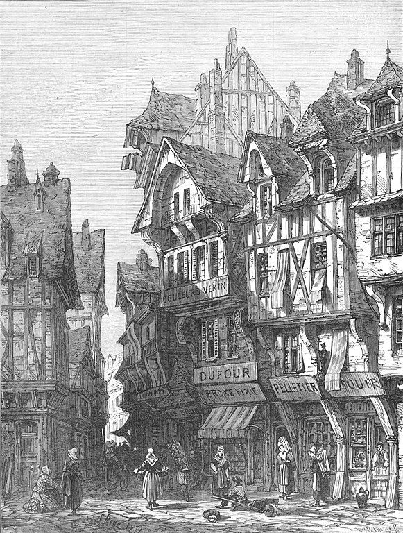Midieval townhouses in Rouen, France.